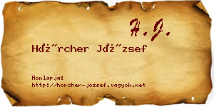 Hörcher József névjegykártya